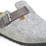 Birkenstock Boston Natural Leather/Felt Clogs - Medium/Narrow