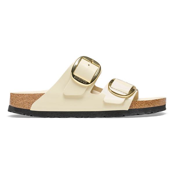 Birkenstock Womens Arizona Big Buckle Natural Leather Patent Sandals - Medium/Narrow