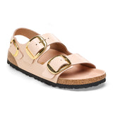 Birkenstock Womens Milano Big Buckle Natural Leather Sandals - Medium/Narrow