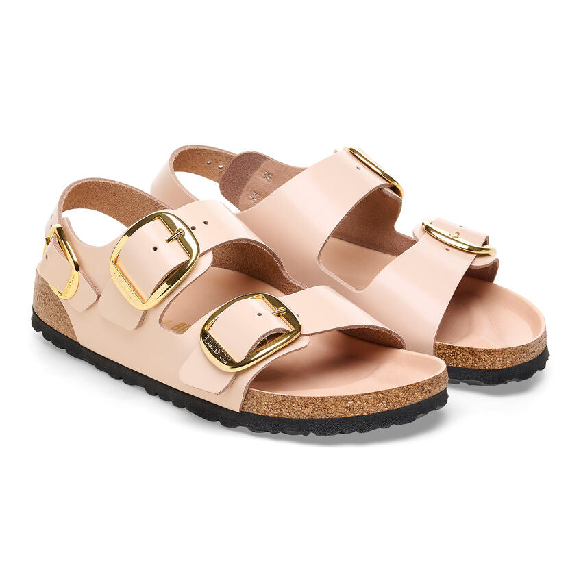 Birkenstock Womens Milano Big Buckle Natural Leather Sandals - Medium/Narrow