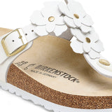 Birkenstock Womens Gizeh Flower Natural Leather Sandals - Medium/Narrow