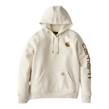 Carhartt Womens Relaxed Fit Midweight Logo Sleeve Graphic Hoodie Sweatshirt