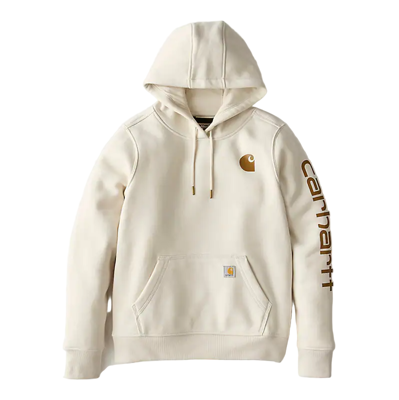 Carhartt Womens Relaxed Fit Midweight Logo Sleeve Graphic Hoodie Sweatshirt