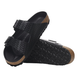 Birkenstock Womens Arizona Woven Embossed Leather Sandals - Regular/Wide