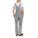 Carhartt Womens Railroad Stripe Denim Bib Overalls