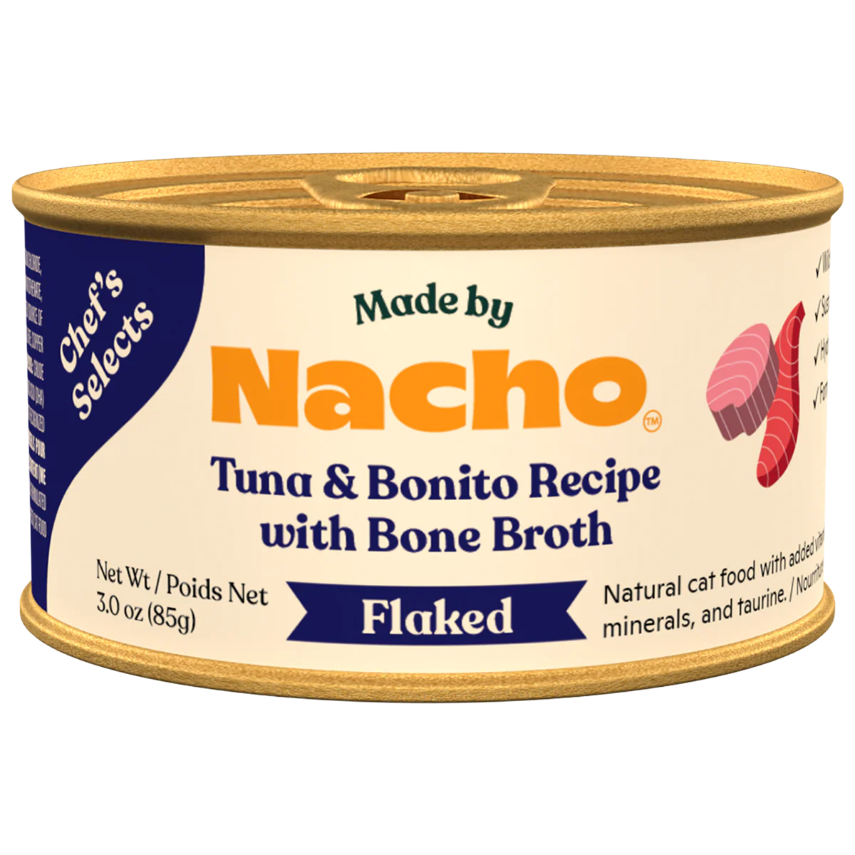 Made By Nacho Flaked Tuna & Bonito Cat Food - 3 oz.