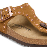 Birkenstock Womens Gizeh Rivets Suede Leather Sandals - Regular/Wide