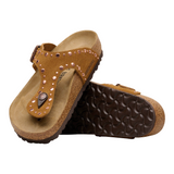 Birkenstock Womens Gizeh Rivets Suede Leather Sandals - Regular/Wide
