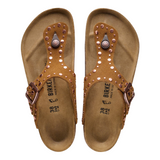 Birkenstock Womens Gizeh Rivets Suede Leather Sandals - Regular/Wide