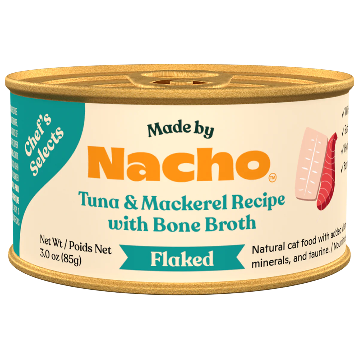 Made By Nacho Flaked Tuna and Mackerel Cat Food - 3 oz.