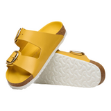 Birkenstock Womens Arizona Big Buckle Natural Leather Patent Sandals - Medium/Narrow