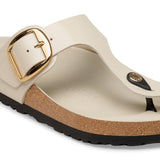 Birkenstocks Gizeh Big Buckle Natural Leather Patent Sandals