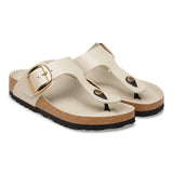 Birkenstocks Gizeh Big Buckle Natural Leather Patent Sandals