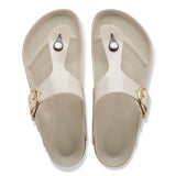 Birkenstocks Gizeh Big Buckle Natural Leather Patent Sandals