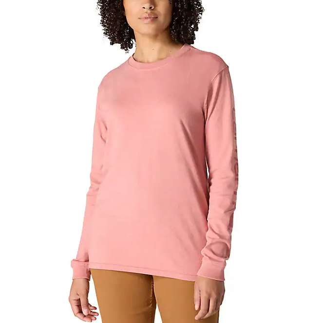 Carhartt Womens Loose Fit Heavyweight Logo Graphic Long Sleeve T-Shirt