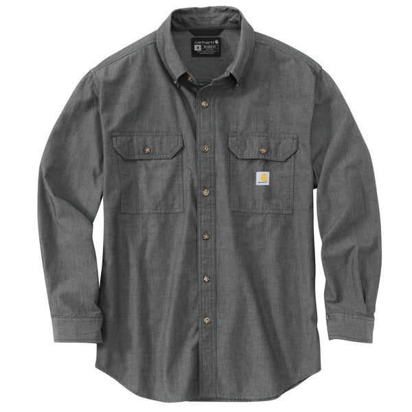 carhartt Mens Loose Fit Midweight Chambray Long Sleeve Shirt