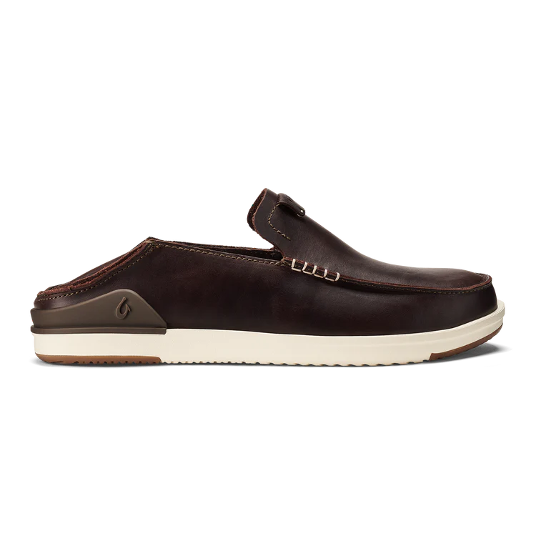 OluKai Mens Kākaha Leather Slip-On Shoes