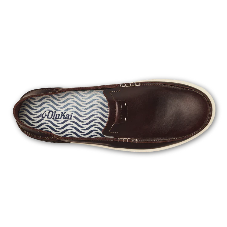 OluKai Mens Kākaha Leather Slip-On Shoes