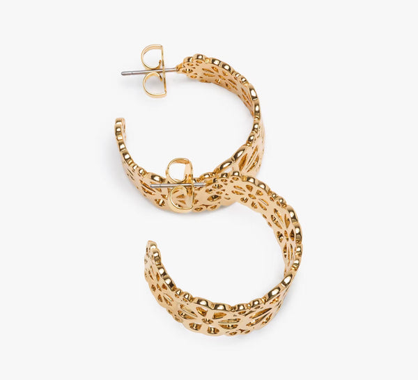 Kate Spade Spade Flower Lace Hoops - Gold