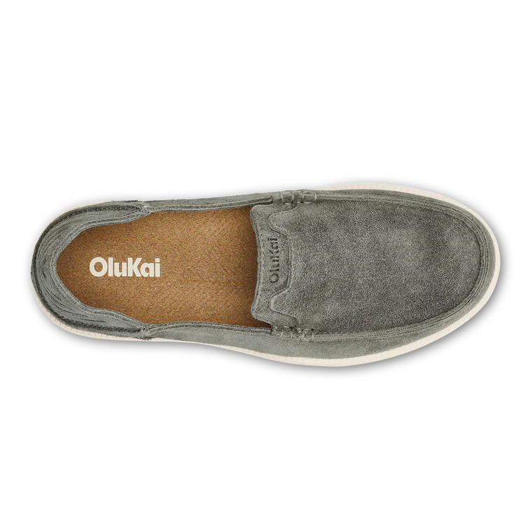 OluKai Mens Kākaha Nia Leather Slip-On Shoes