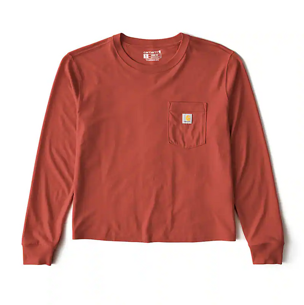 Carhartt Womens Tencel Fiber Series Loose Fit Crewneck Pocket Long Sleeve T-Shirt