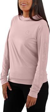 Carhartt Womens Force Sun Defender Relaxed Fit Lightweight Hooded Graphic Long Sleeve T-Shirt