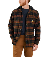 Carhartt Mens Rugged Flex Relaxed Fit Flannel Fleece-Lined Hooded Shirt Jacket