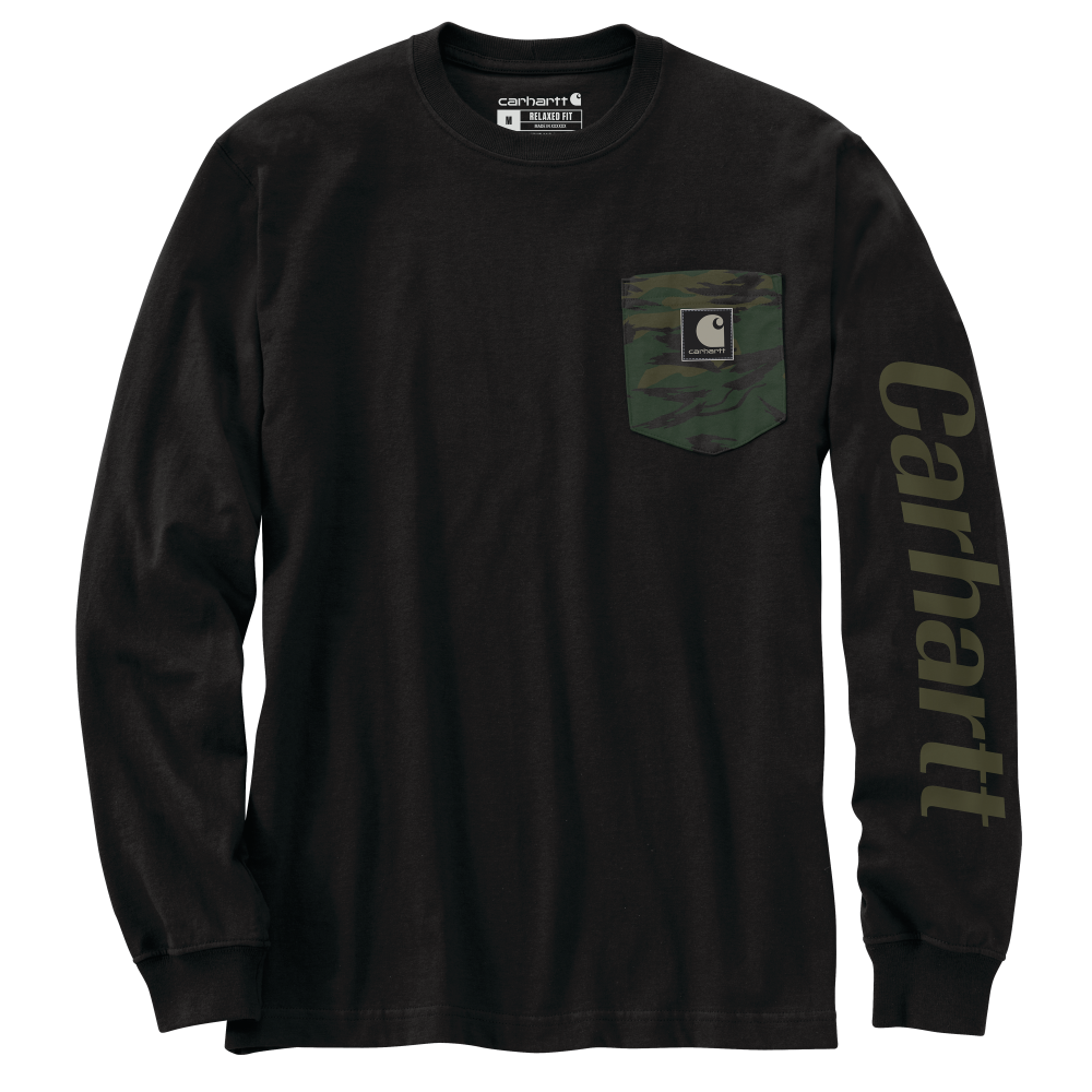 Carhartt Mens Relaxed Fit Heavy Weight Long Sleeve Pocket T-Shirt