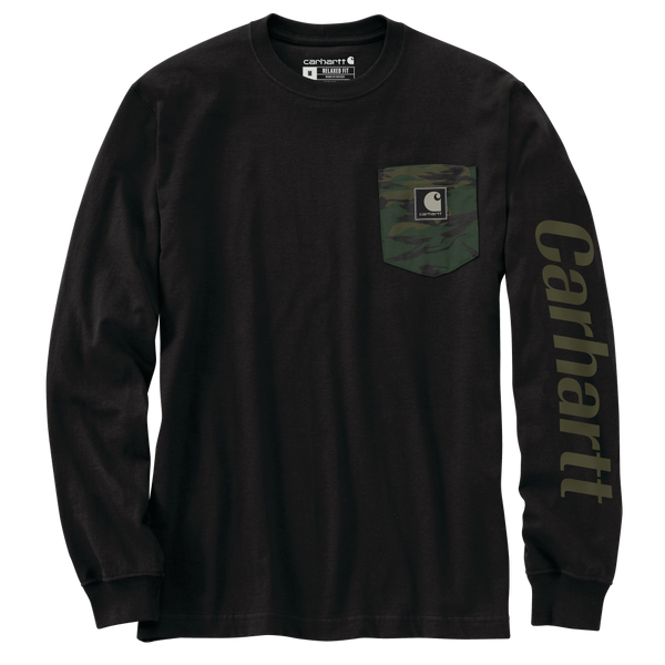 Carhartt Mens Relaxed Fit Heavy Weight Long Sleeve Pocket T-Shirt