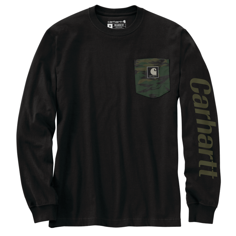 Carhartt Mens Relaxed Fit Heavy Weight Long Sleeve Pocket T-Shirt