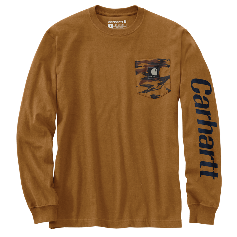 Carhartt Mens Relaxed Fit Heavy Weight Long Sleeve Pocket T-Shirt