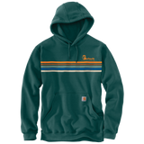 Carhartt Mens Loose Fit Midweight Stripe Graphic Pullover Hoodie