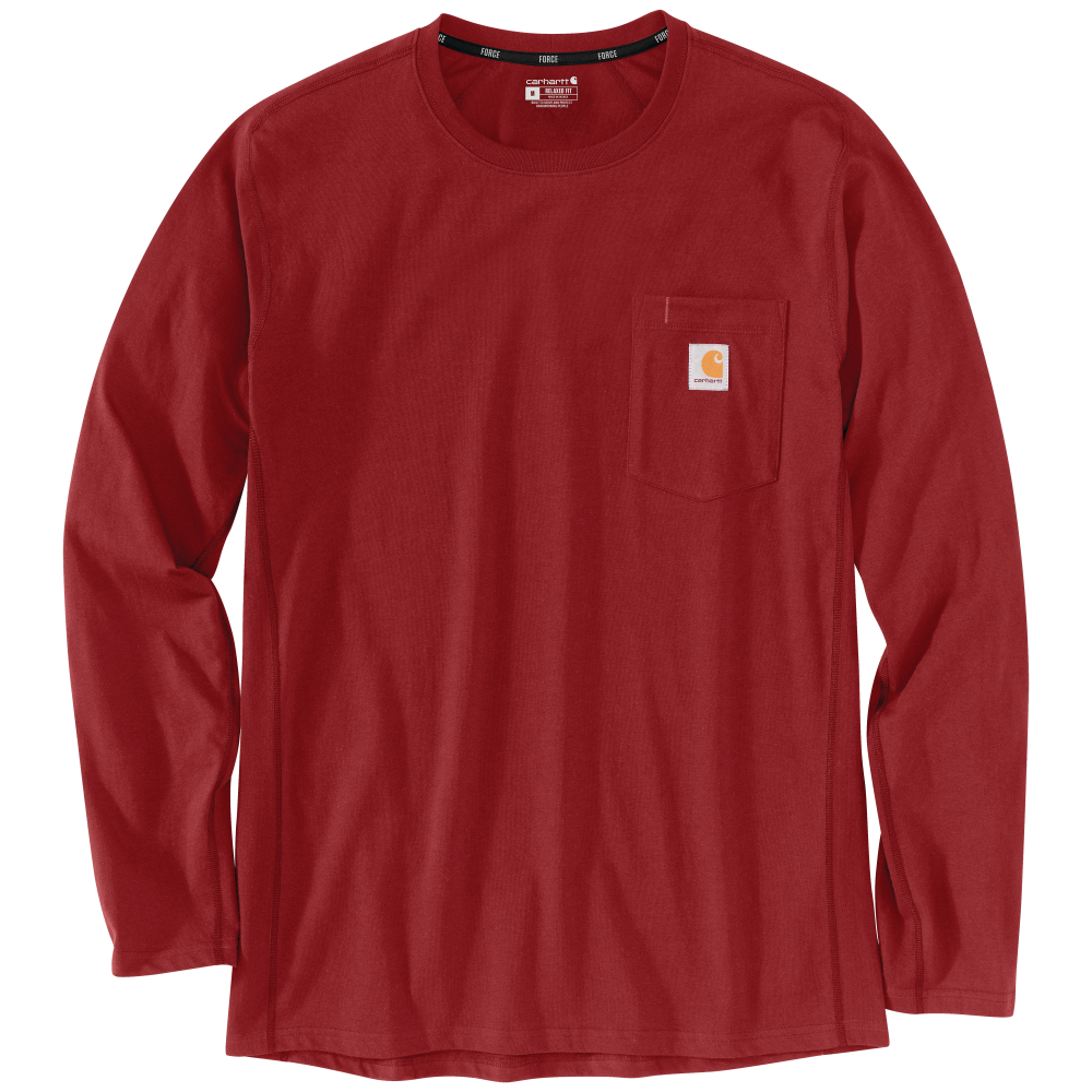 Carhartt Mens Force Relaxed Fit Midweight Long Sleeve Pocket T-Shirt