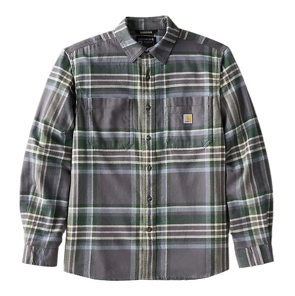 Carhartt Mens Rugged Flex Relaxed Fit Midweight Flannel Plaid Long Sleeve Shirt