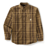 Carhartt Mens Loose Fit Midweight Plaid Long Sleeve Shirt