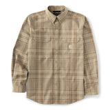 Carhartt Mens Loose Fit Midweight Plaid Long Sleeve Shirt
