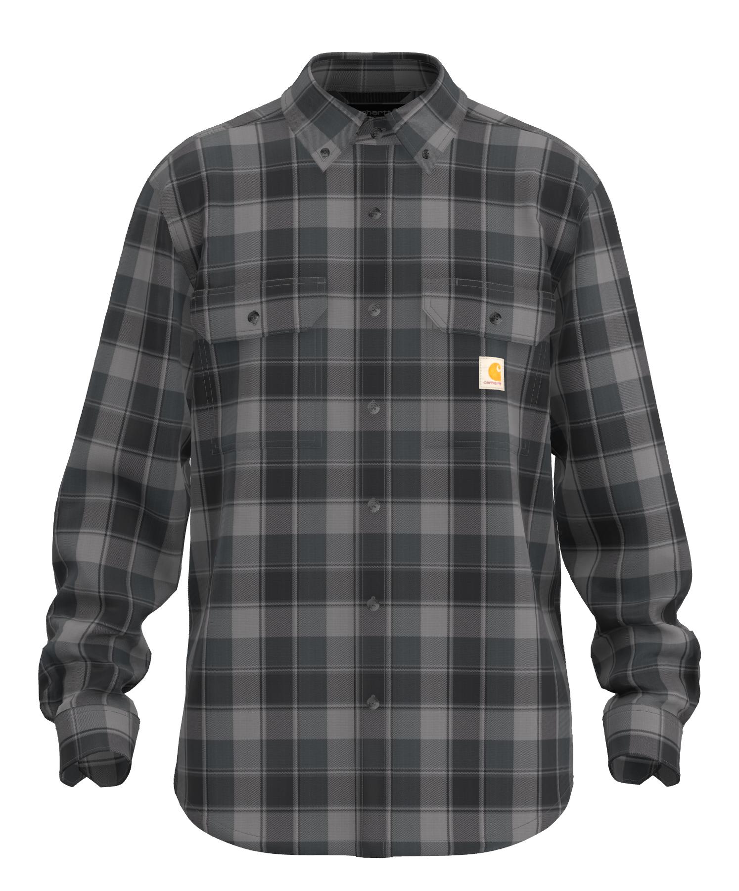 carhartt Mens Loose Fit Midweight Plaid Long Sleeve Shirt