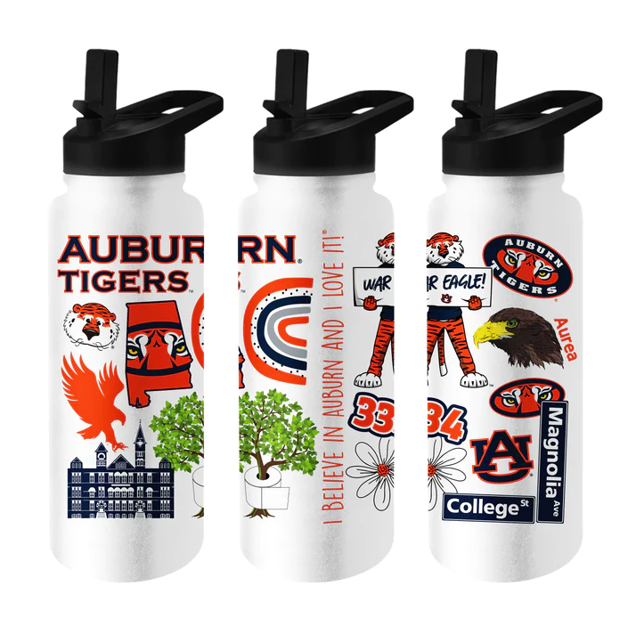 Logo Brands Auburn Tigers Native Quencher Bottle - 34 oz.