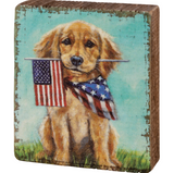 Primitives By Kathy Puppy Flags Block Sign