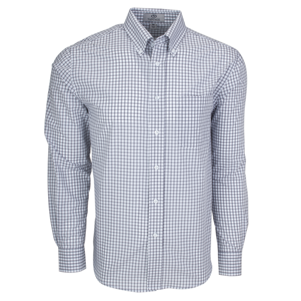 Coast Guard Mens Gingham Check Easy Care Long Sleeve Shirt