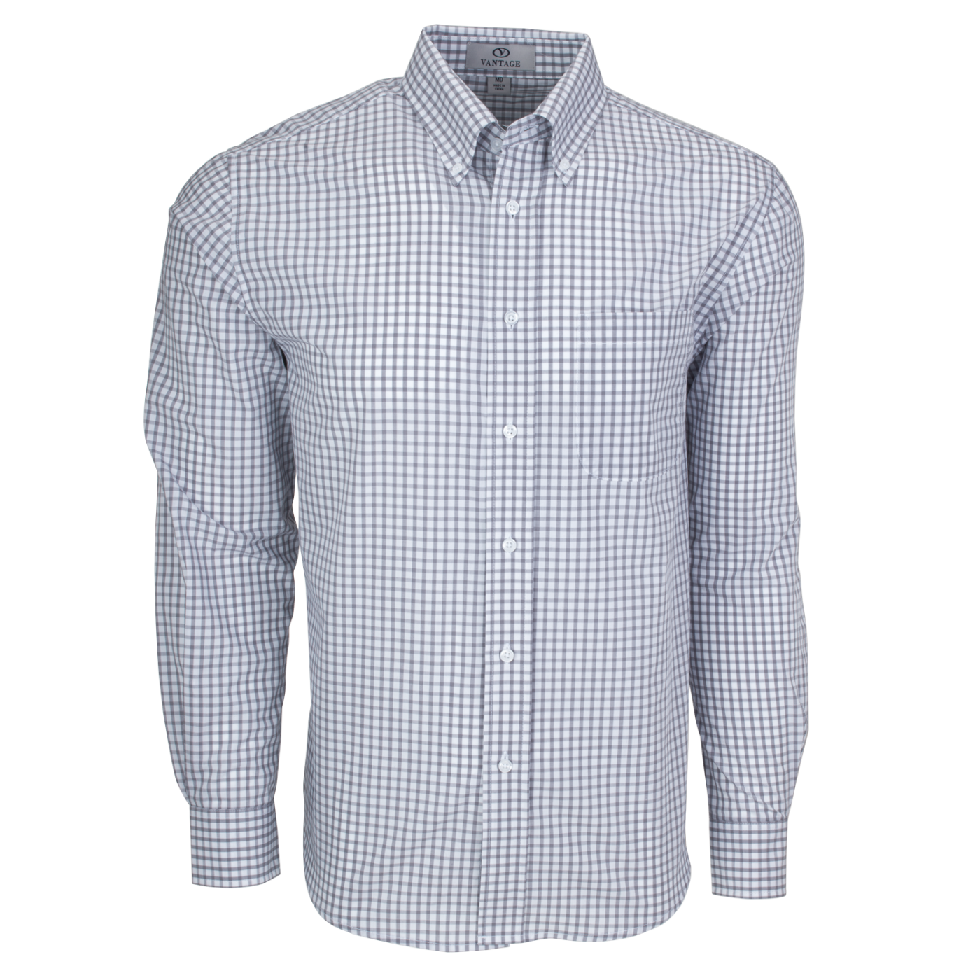 Coast Guard Mens Gingham Check Easy Care Long Sleeve Shirt