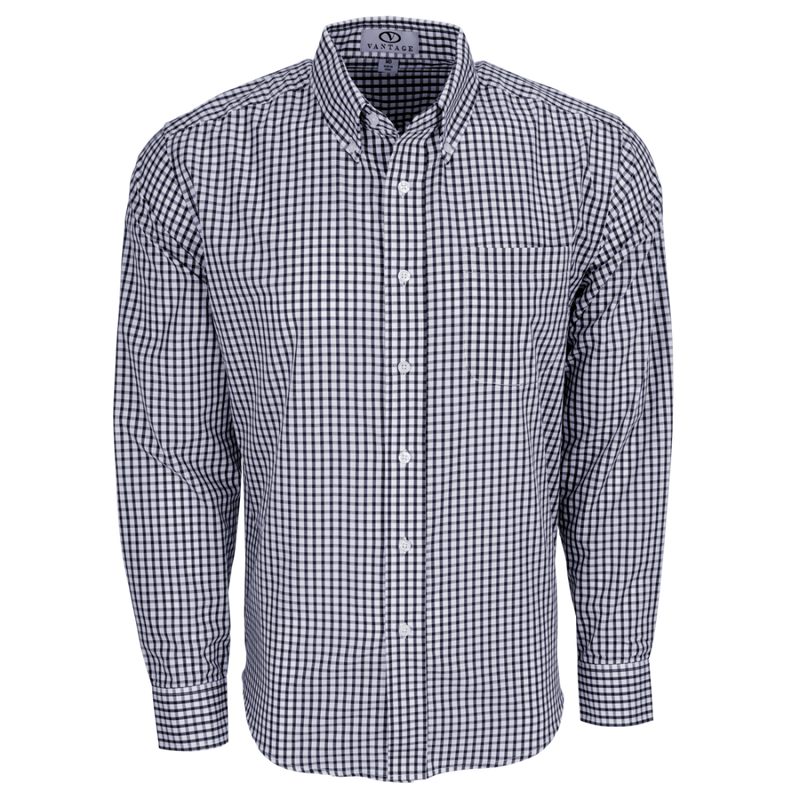 Coast Guard Mens Gingham Check Easy Care Long Sleeve Shirt