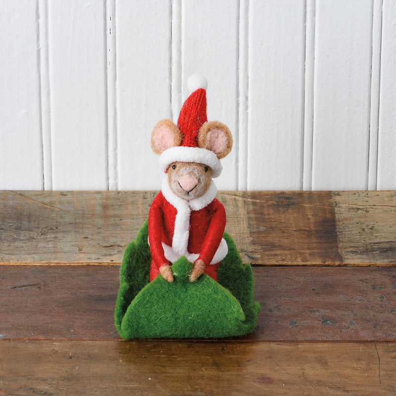 Primitives By Kathy Santa Mouse Sledding Critter