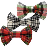 Primitives By Kathy Christmas Plaid Pet Bow Tie Set - Large