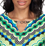 Ruby Rd. Womens Chevron Print Embellished Tie Front Top