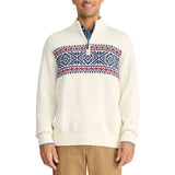 IZOD Mens Holiday 5-GG Fair Isle Quarter Zip Pullover Sweater