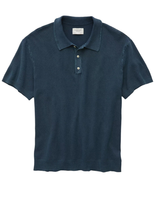 American Eagle Mens AE Weekend Washed Sweater Polo