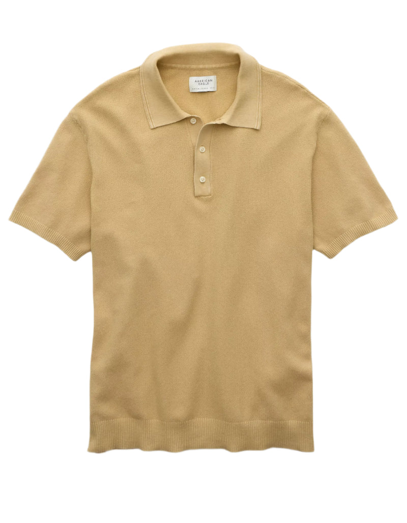 American Eagle Mens AE Weekend Washed Sweater Polo