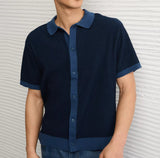 American Eagle Mens AE Striped Button-Up Sweater Polo Shirt