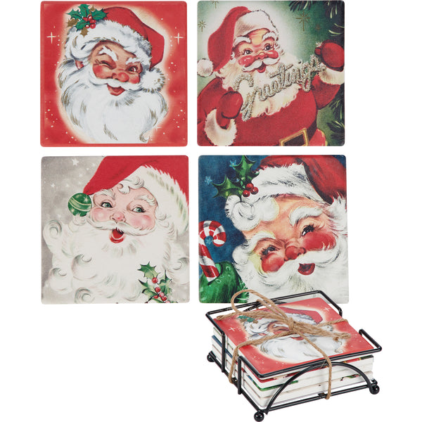 Primitives By Kathy Santa Claus Coaster - Set of 4